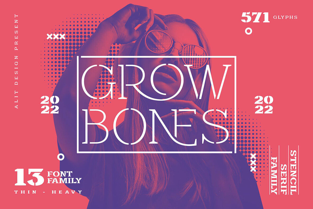 Beispiel einer Grow Bones Extra Bold-Schriftart