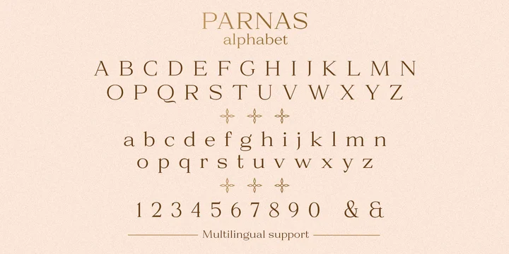 Beispiel einer Parnas Serif-Schriftart