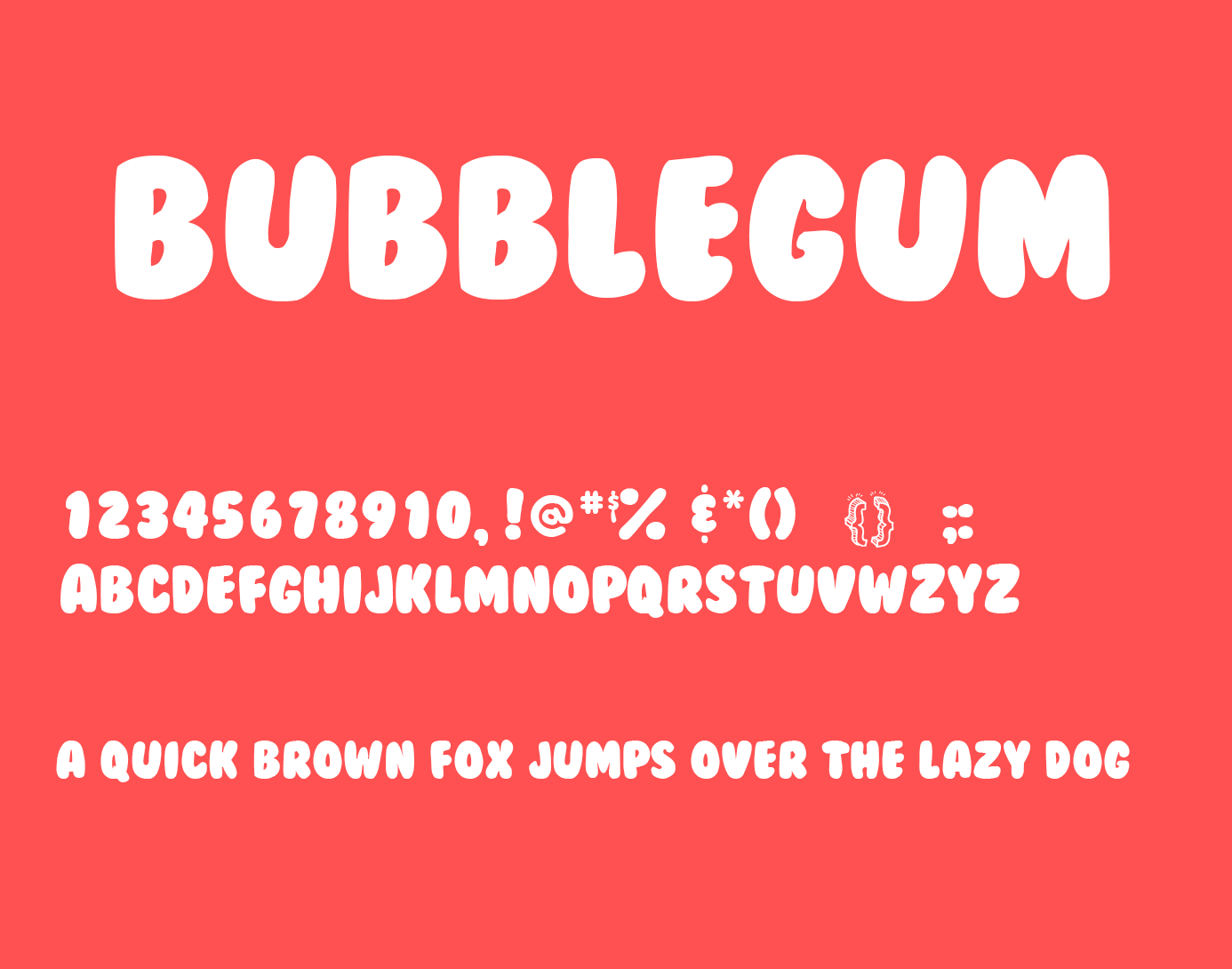 Beispiel einer BubbleGum-Schriftart