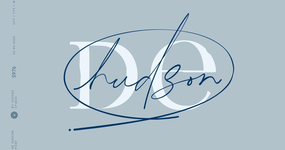 Beispiel einer De Hudson-Schriftart