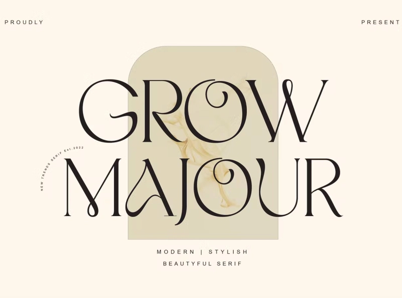 Beispiel einer Grow Majour-Schriftart