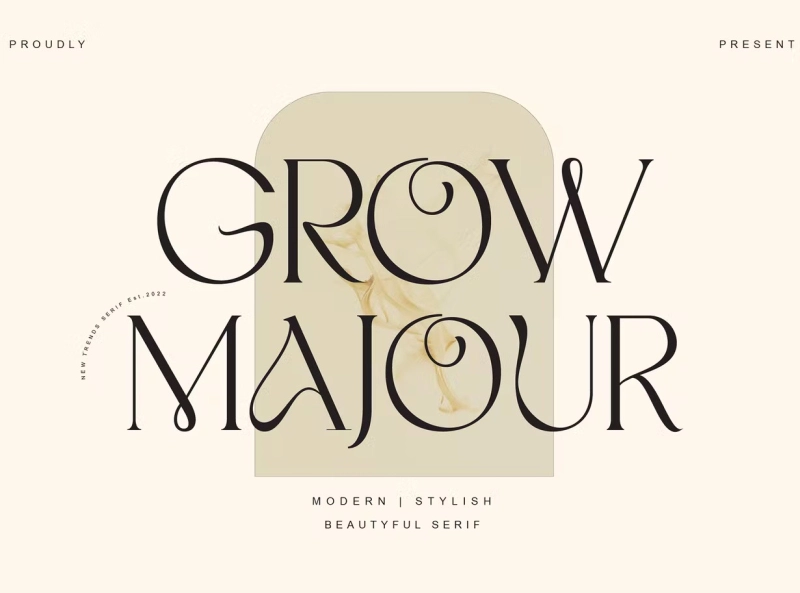 Beispiel einer Grow Majour Regular-Schriftart