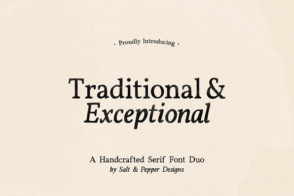 Beispiel einer Traditional and Exceptional-Schriftart