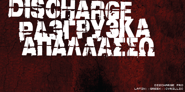 Beispiel einer Discharge Pro-Schriftart