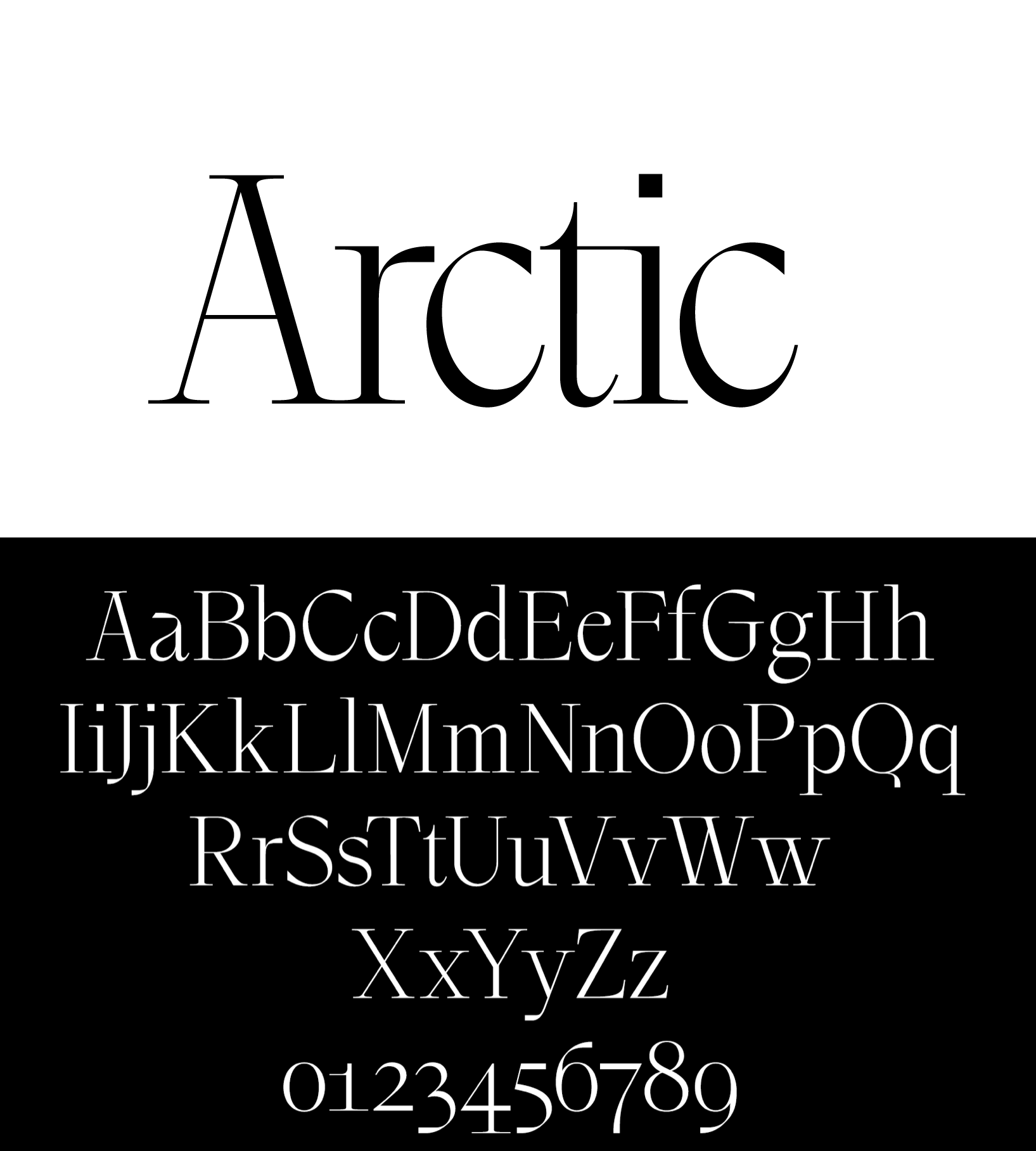 Beispiel einer BL Arctic-Schriftart