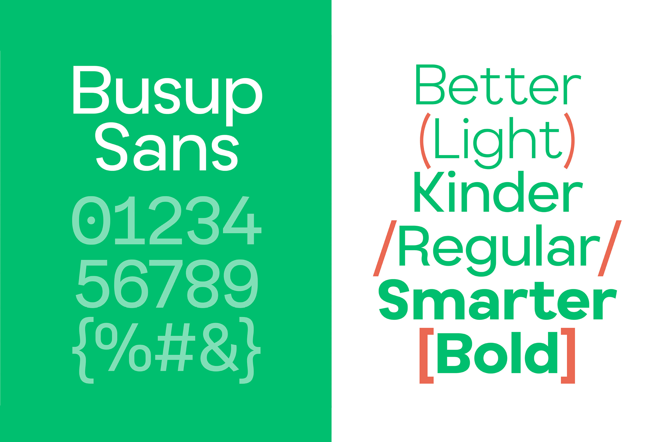 Beispiel einer Busup Sans-Schriftart