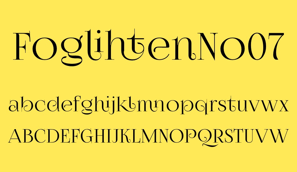 Beispiel einer Foglihten No07 calt-Schriftart