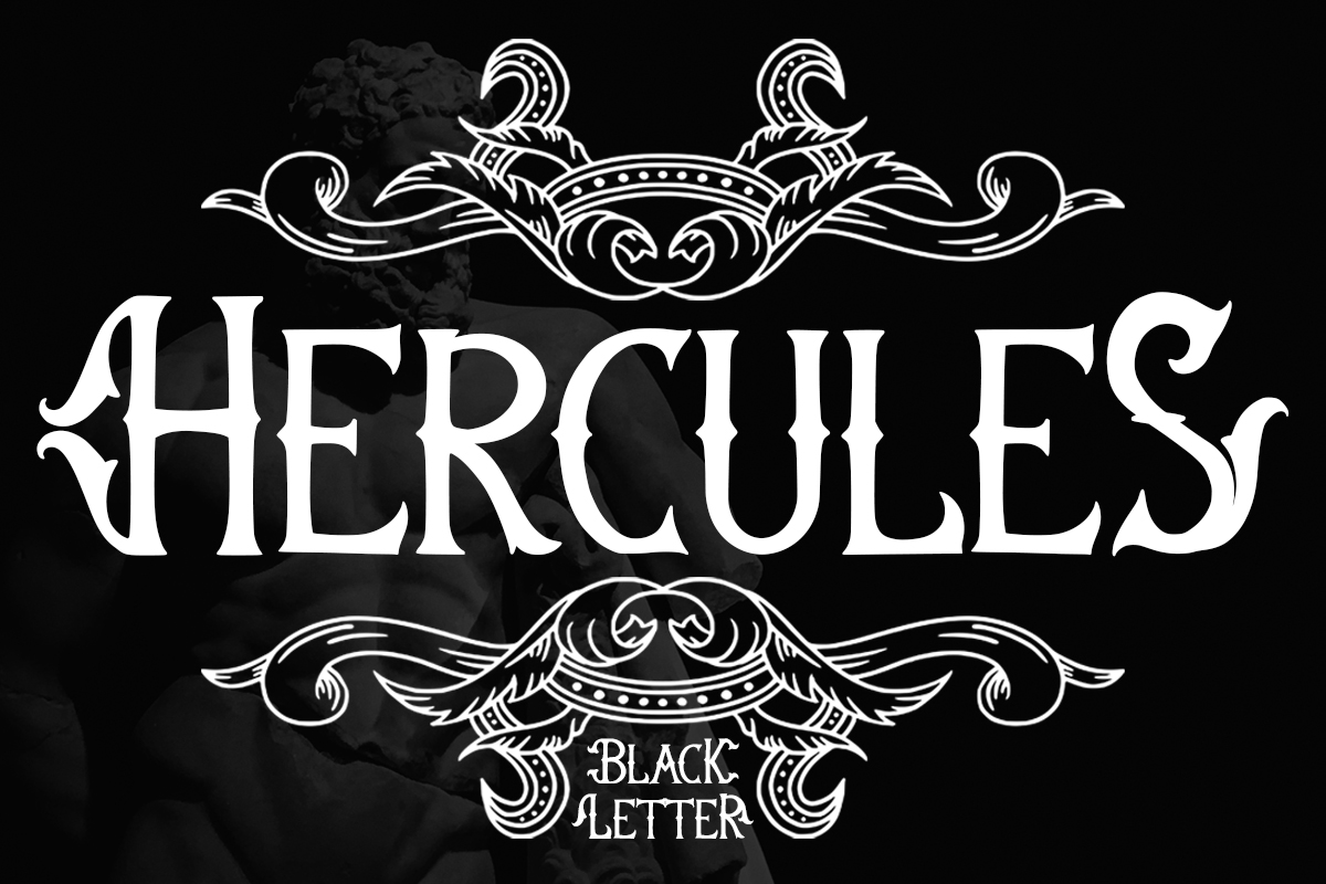 Beispiel einer Hercules BlackLetter-Schriftart