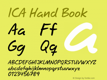 Beispiel einer ICA Hand-Schriftart