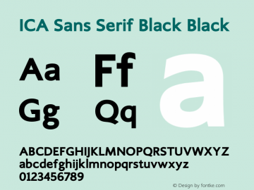 Beispiel einer ICA Sans Serif-Schriftart