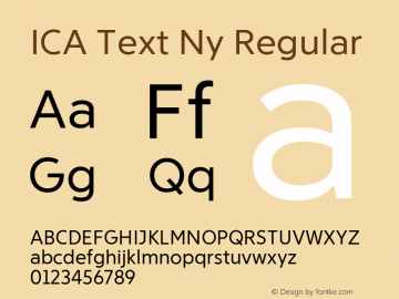 Beispiel einer ICA Text Ny-Schriftart