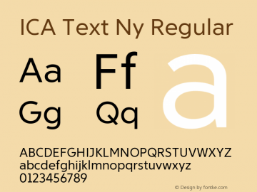 Beispiel einer ICA Text Ny Regular-Schriftart