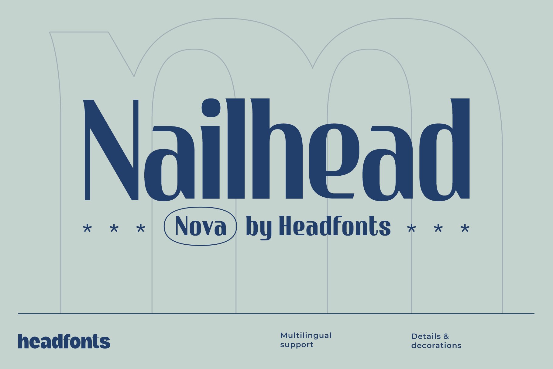 Beispiel einer Nailhead Nova-Schriftart