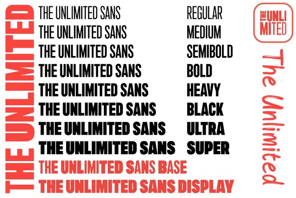 Beispiel einer The Unlimited Sans-Schriftart