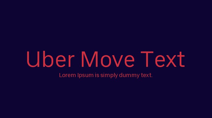 Beispiel einer Uber Move Text HEB V1.003-Schriftart
