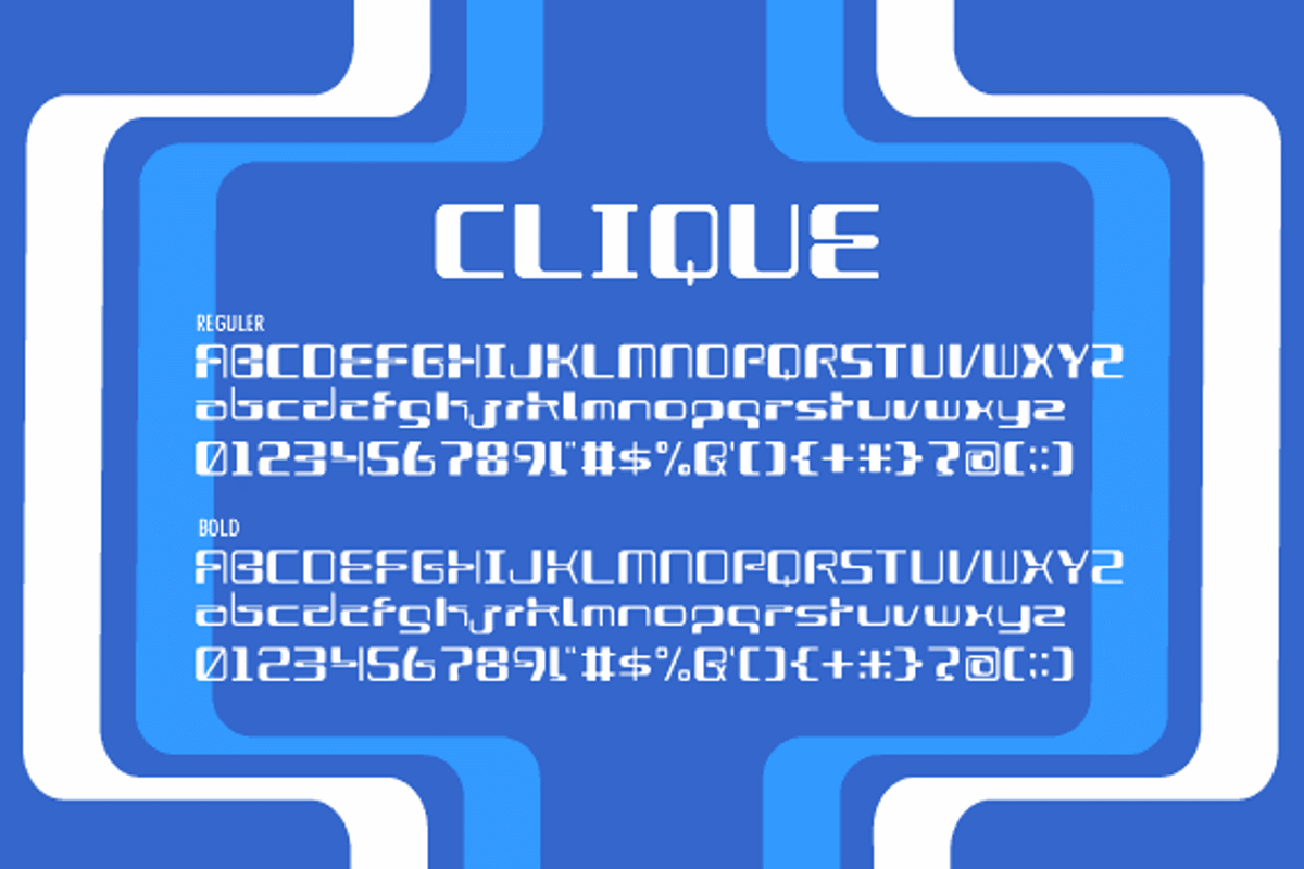 Beispiel einer H74 The Clique-Schriftart