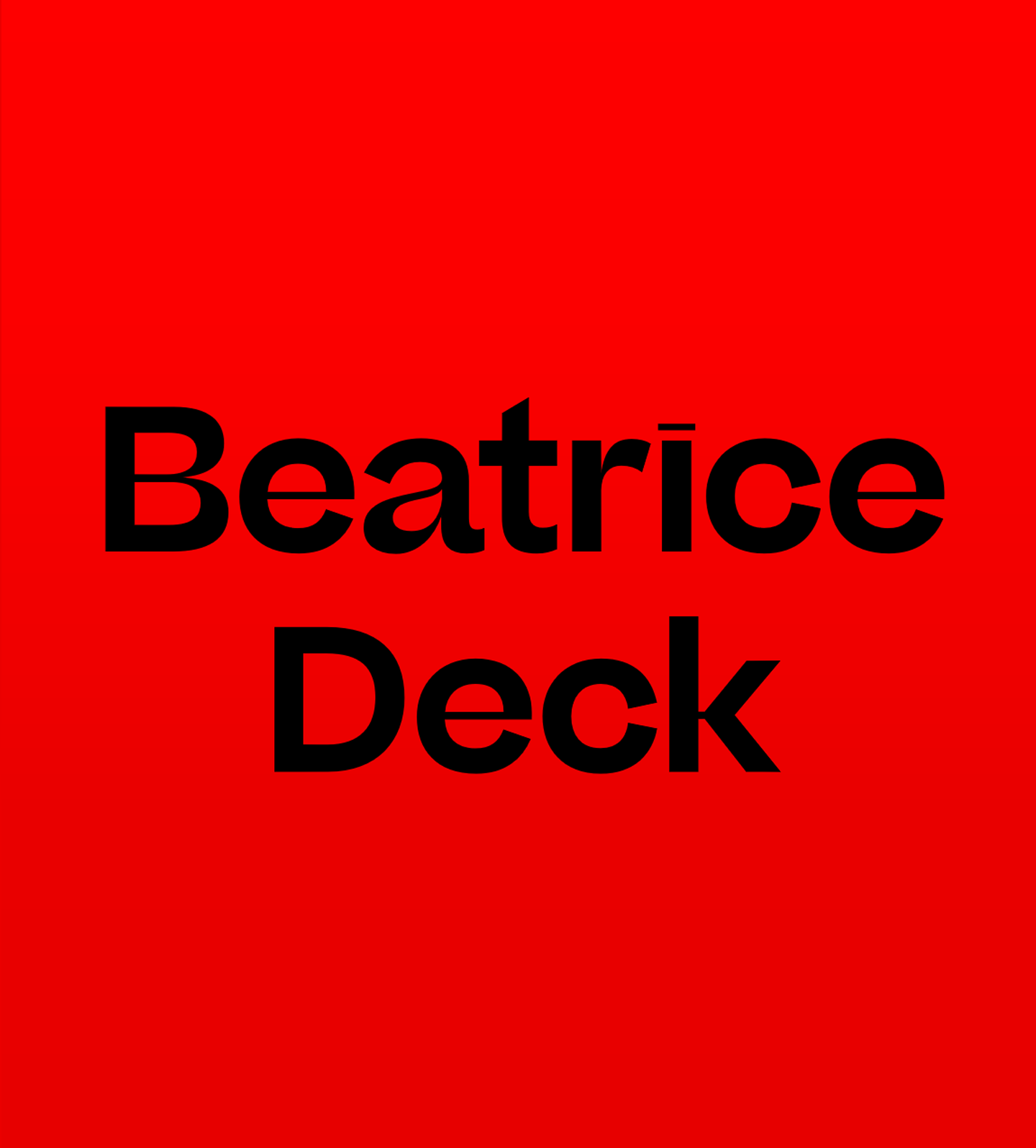 Beispiel einer Beatrice Deck-Schriftart