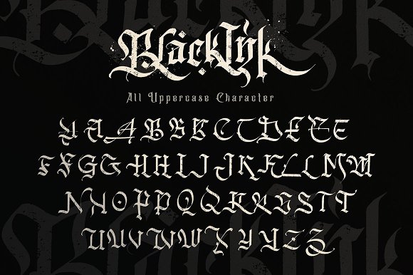 Beispiel einer Blaka Ink-Schriftart