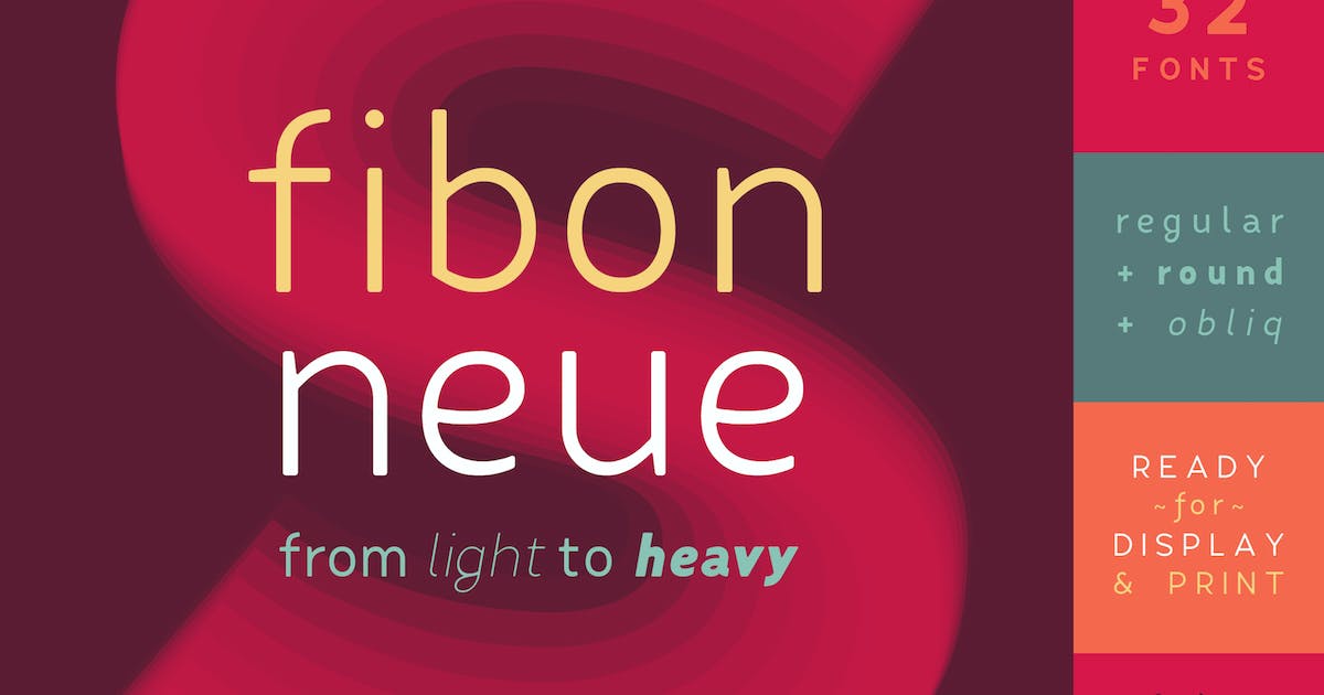 Beispiel einer Fibon Neue Round Light Round-Schriftart