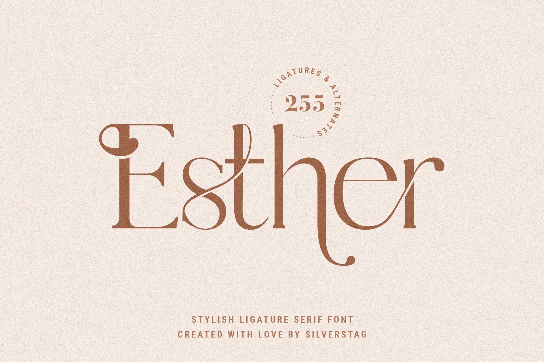 Beispiel einer Esther Regular-Schriftart