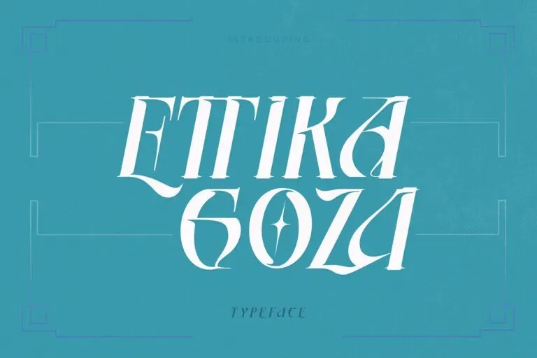 Beispiel einer Ettika Goza-Schriftart