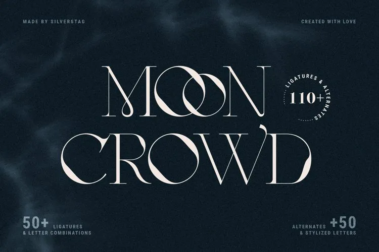 Beispiel einer Moon Crowd-Schriftart