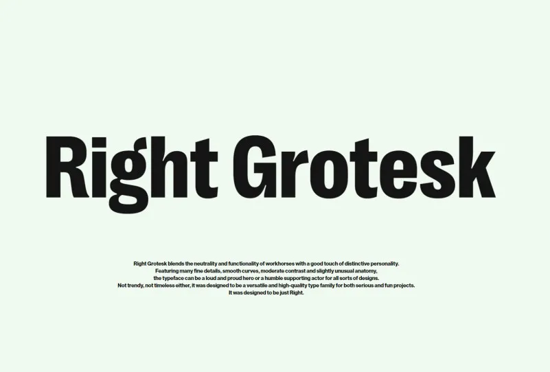 Beispiel einer Right Grotesk Small-Schriftart