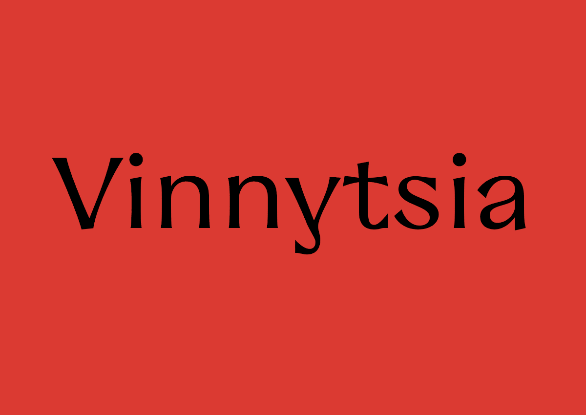 Beispiel einer Vinnytsia Sans Bold-Schriftart