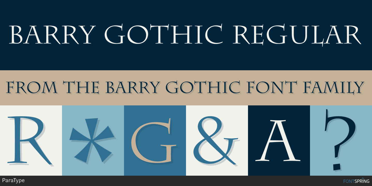 Beispiel einer Barry Gothic-Schriftart