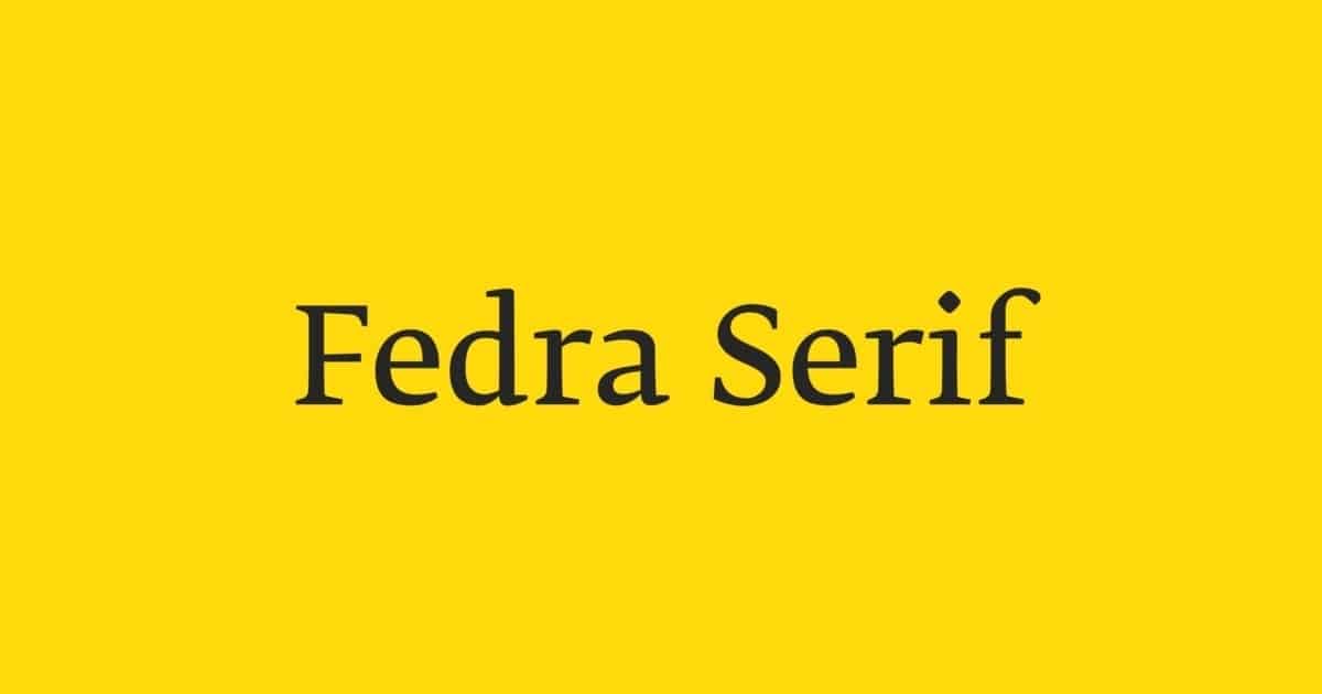 Beispiel einer Fedra Serif-Schriftart