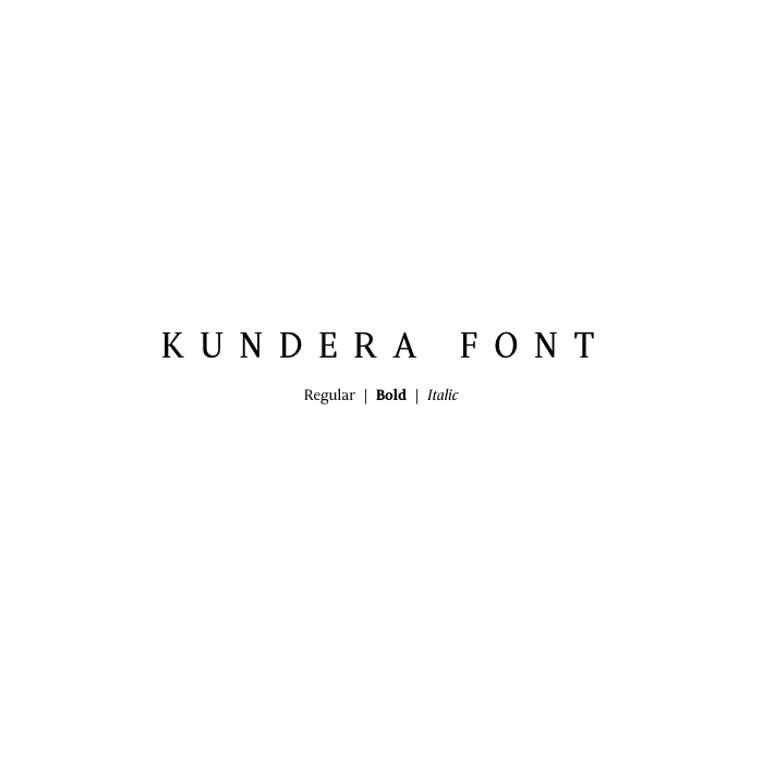 Beispiel einer Kundera Italic-Schriftart