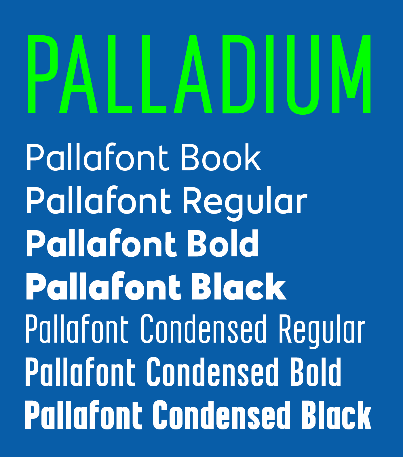Beispiel einer Palladium-Schriftart