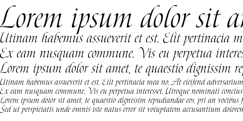 Beispiel einer Bolero script-Schriftart