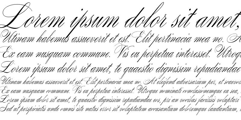 Beispiel einer Wolfgang Amadeus Mozart-Schriftart