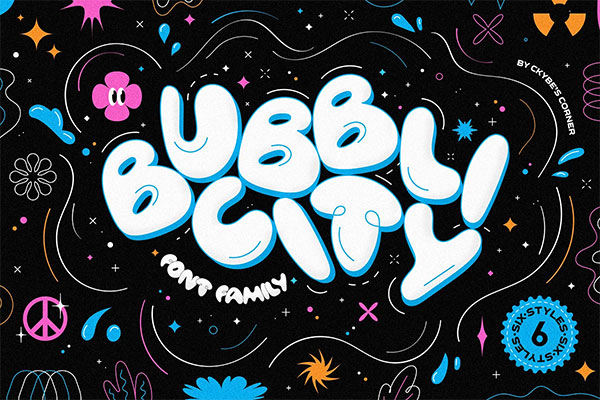 Beispiel einer Bubblicity Special-Schriftart