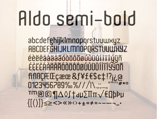 Beispiel einer Aldo Bold-Schriftart