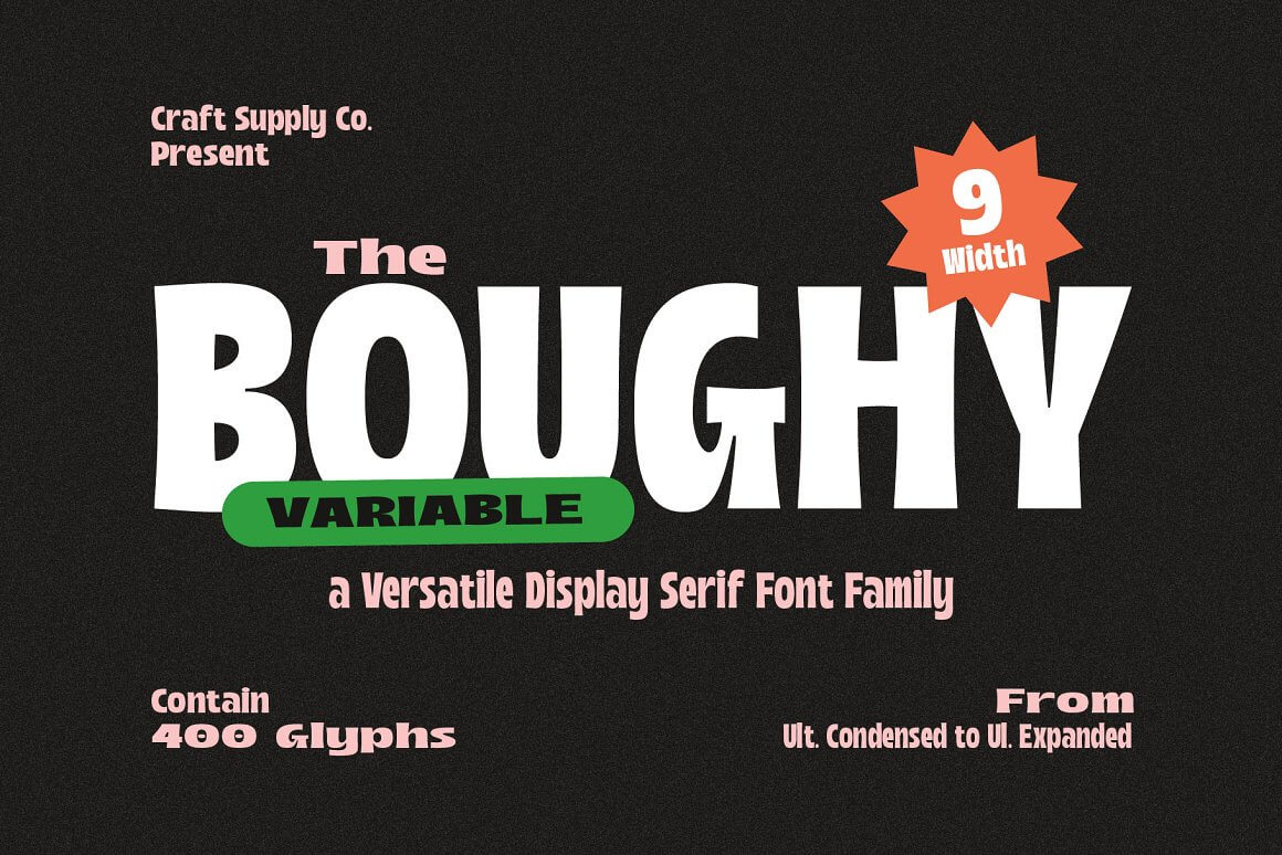 Beispiel einer Boughy-Schriftart