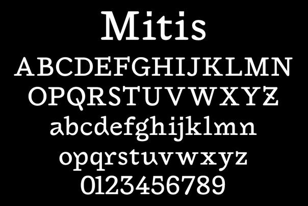 Beispiel einer Mitis-Schriftart
