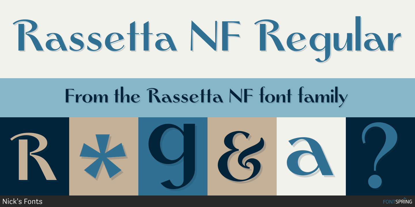 Beispiel einer Rassetta NF-Schriftart