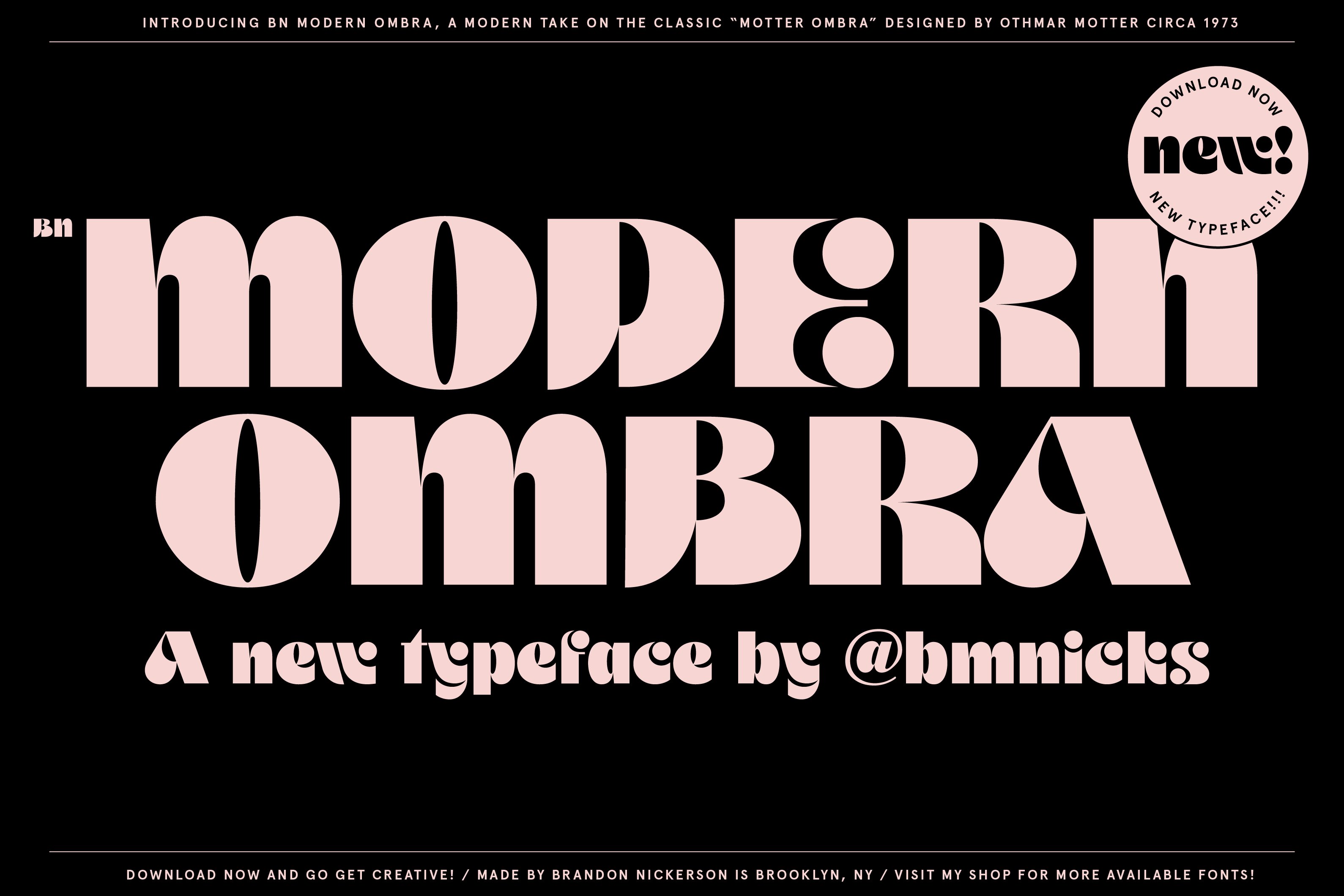 Beispiel einer BN Modern Ombra-Schriftart