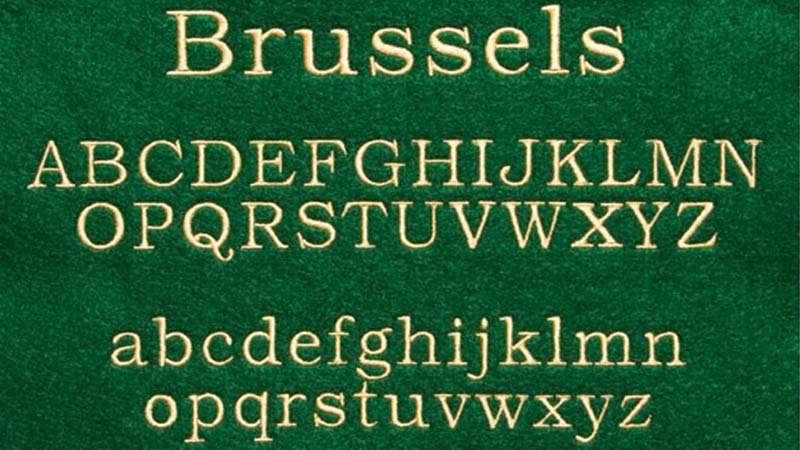 Beispiel einer Brussels Regular-Schriftart