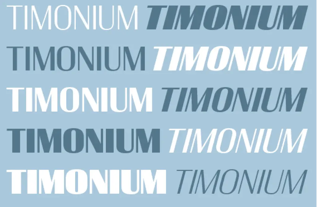 Beispiel einer Timonium-Schriftart