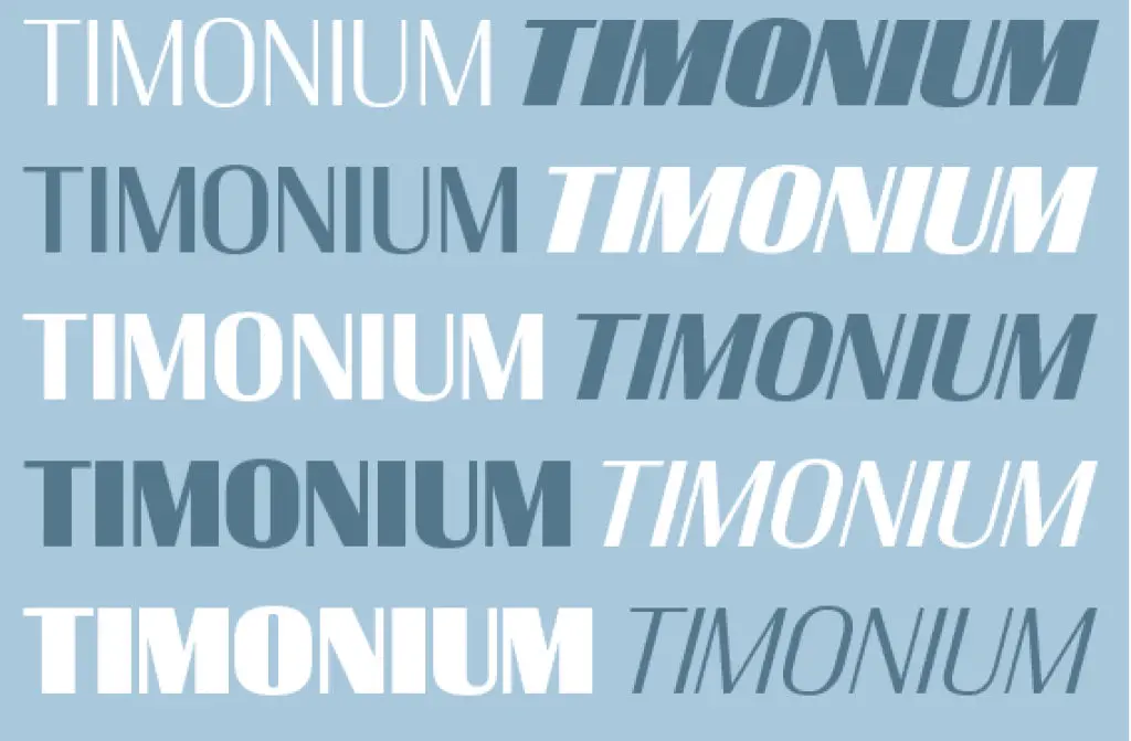 Beispiel einer Timonium Ultra-Schriftart