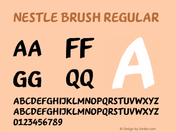 Beispiel einer Nestle Brush-Schriftart