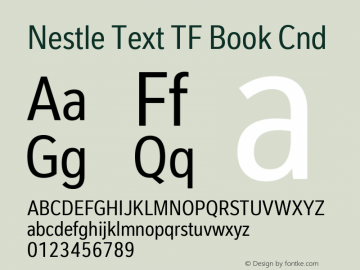 Beispiel einer Nestle Text TF-Schriftart