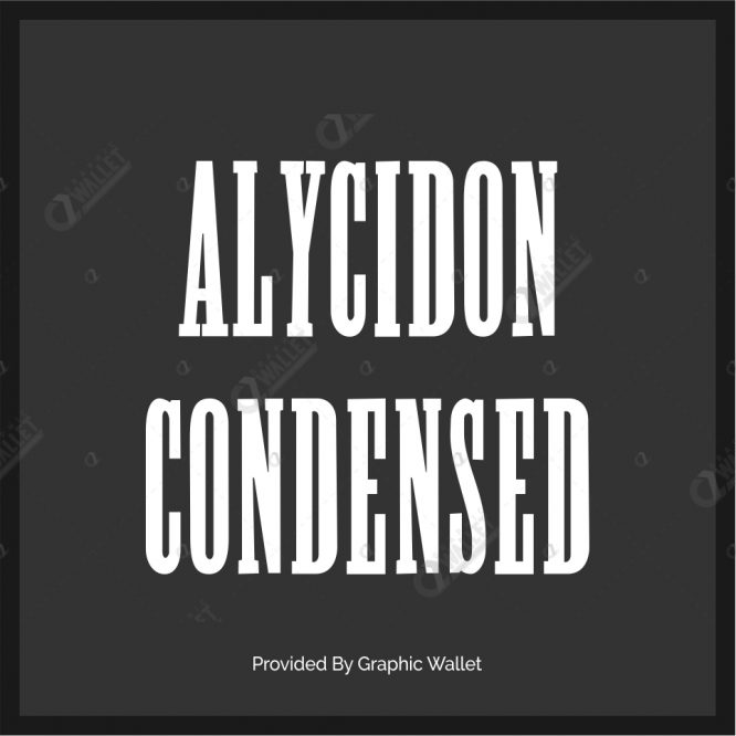 Beispiel einer Alycidon Condensed-Schriftart