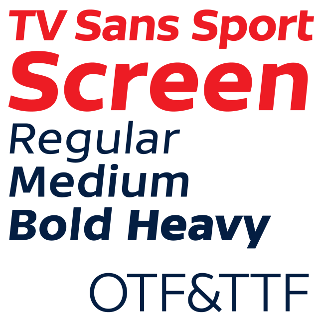 Beispiel einer TV Sans Sport Screen-Schriftart