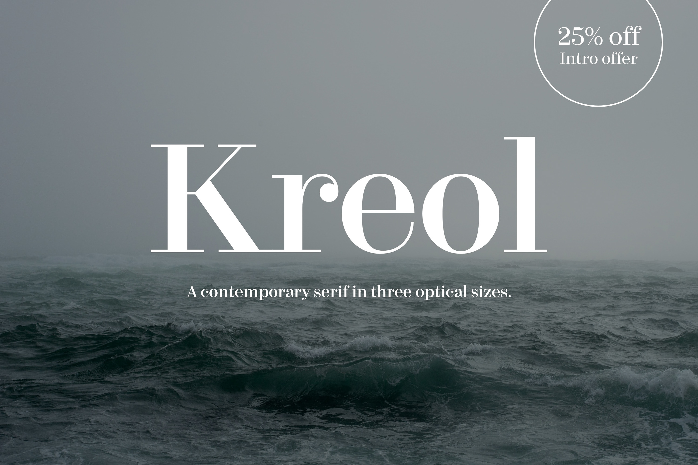 Beispiel einer Kreol Display Semibold Italic-Schriftart