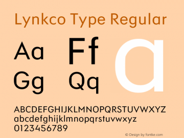 Beispiel einer Lynkco Type-Schriftart