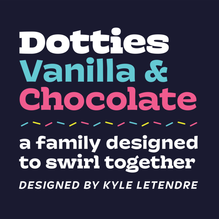 Beispiel einer Dotties Chocolate-Schriftart
